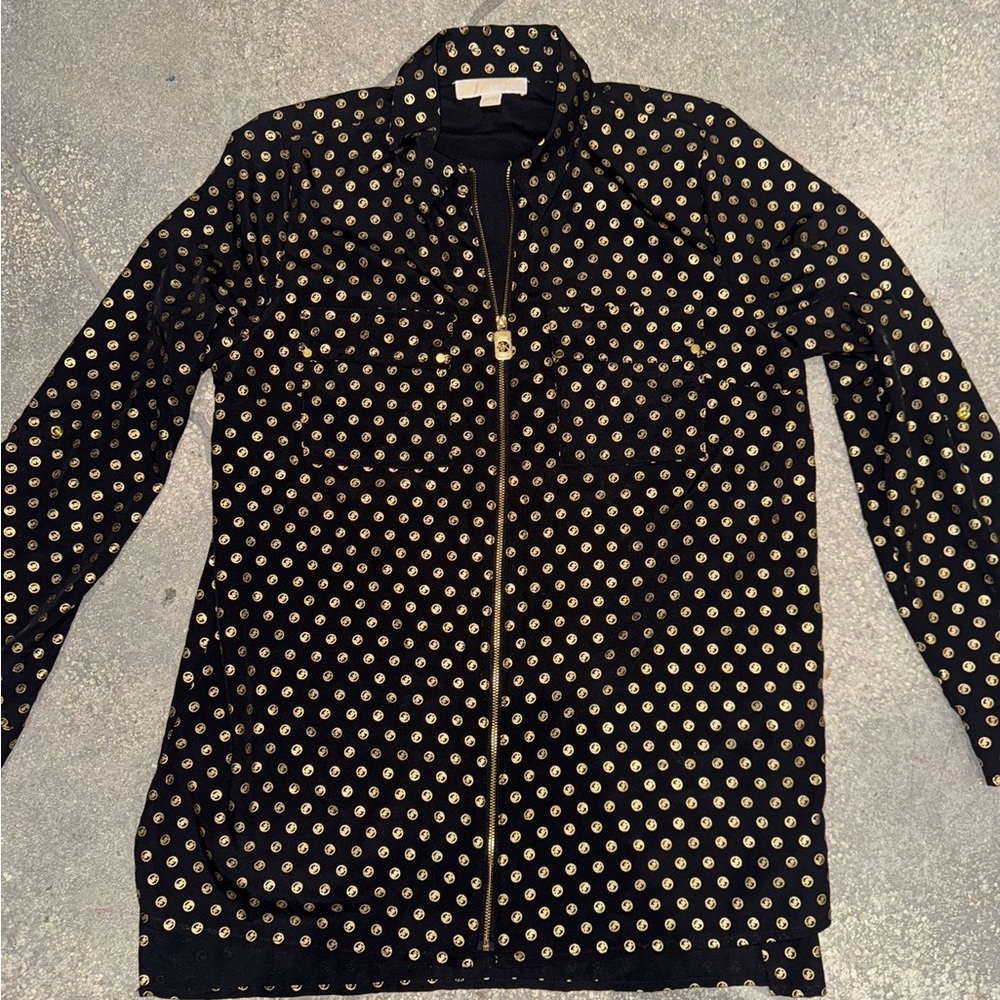 Michael Kors Silk Zipper Jacket Size L